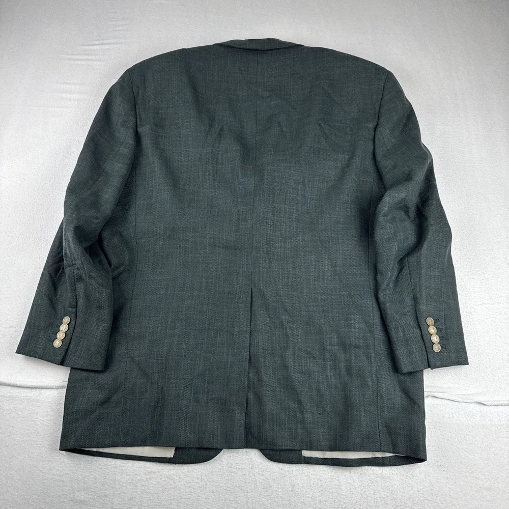 VTG Samuelsohn Loro Piana Mens Green Sport Coat Sz 46R Business Office